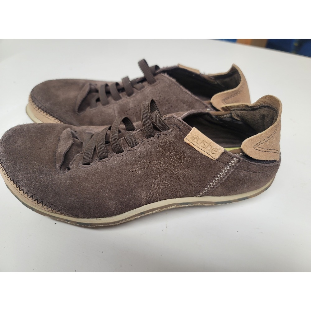 Ushe Brown‎ Suede Leather Casual Shoes Mens Sneakers Comfort Walking